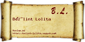 Bálint Lolita névjegykártya